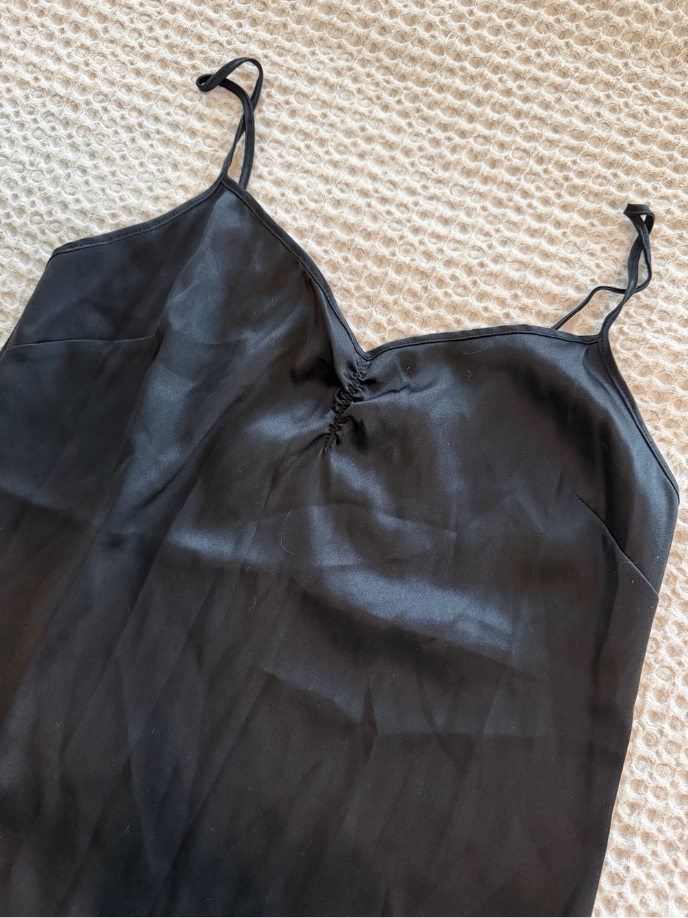 VS Black Satin Camisole Tank Top